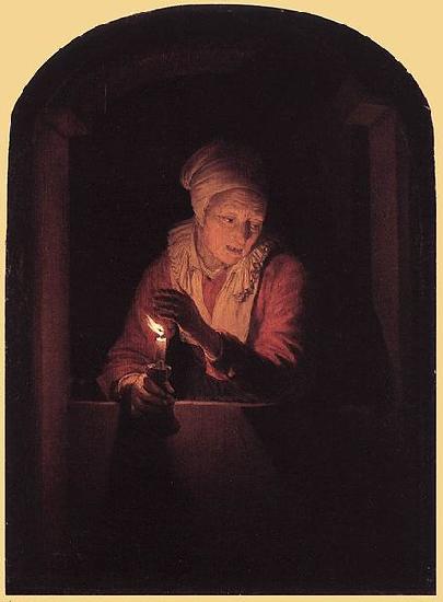 Gerard Dou Old Woman with a Candle Sweden oil painting art